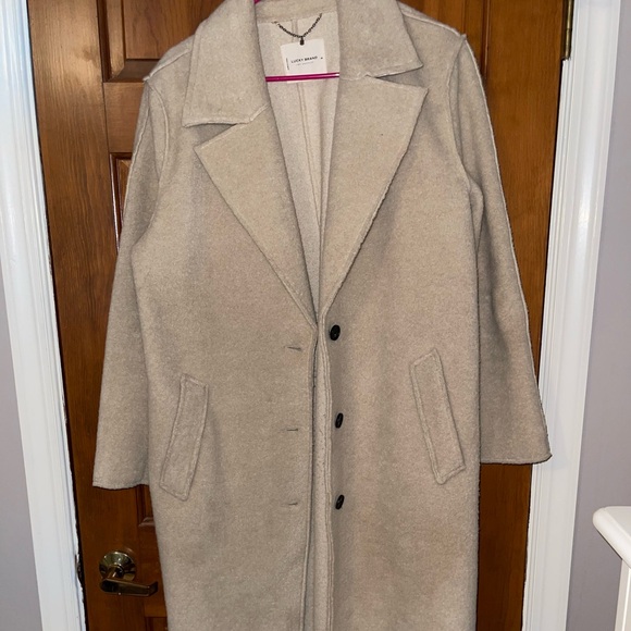 Lucky Brand Bonded Coat OATMEAL, Size Medium - Picture 1 of 5